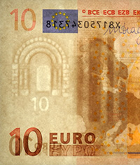 Wasserzeichen auf der Vorderseite einer 10-Euro-Banknote