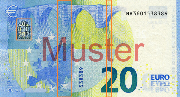 20 euro banknote Europa series - reverse side