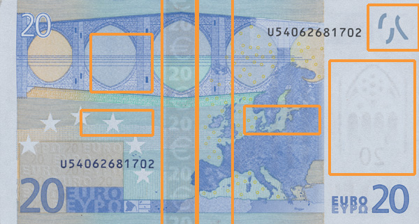 20 euro banknote, first series - reverse side