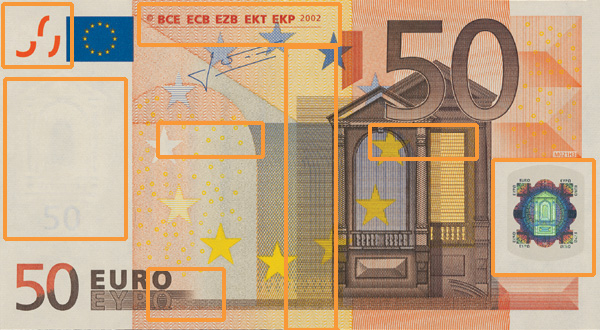 Vorderseite einer 50-Euro-Banknote