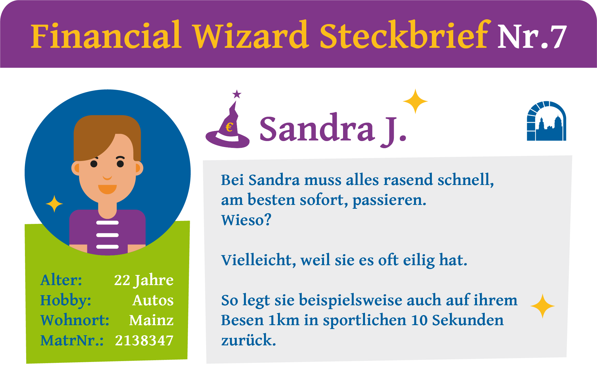 Steckbrief Nr. 7 zur Financial Wizard Challenge 4